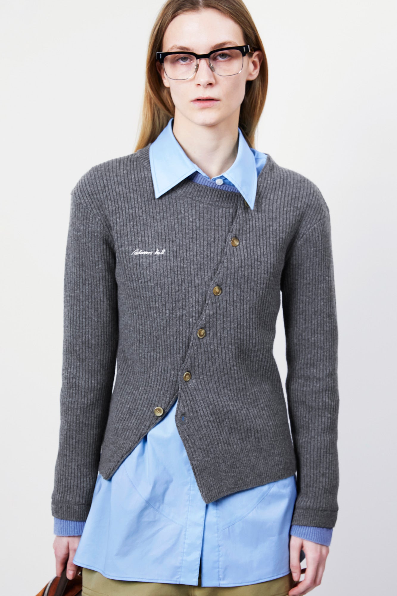 Andersson Bell - Button Slim Knit Cardigan (Grey) product image 6 | TRAB K-Fashion Australia