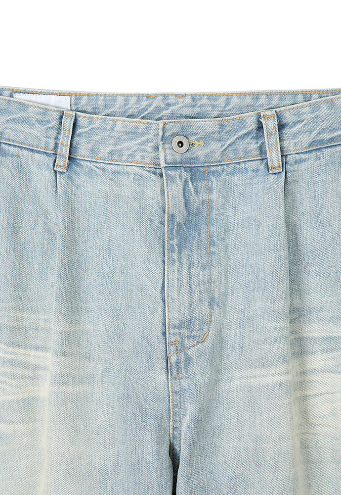 Art if acts - One Tuck Curve Denim Pants (Washed Light Blue) product image 9 | TRAB K-Fashion Australia