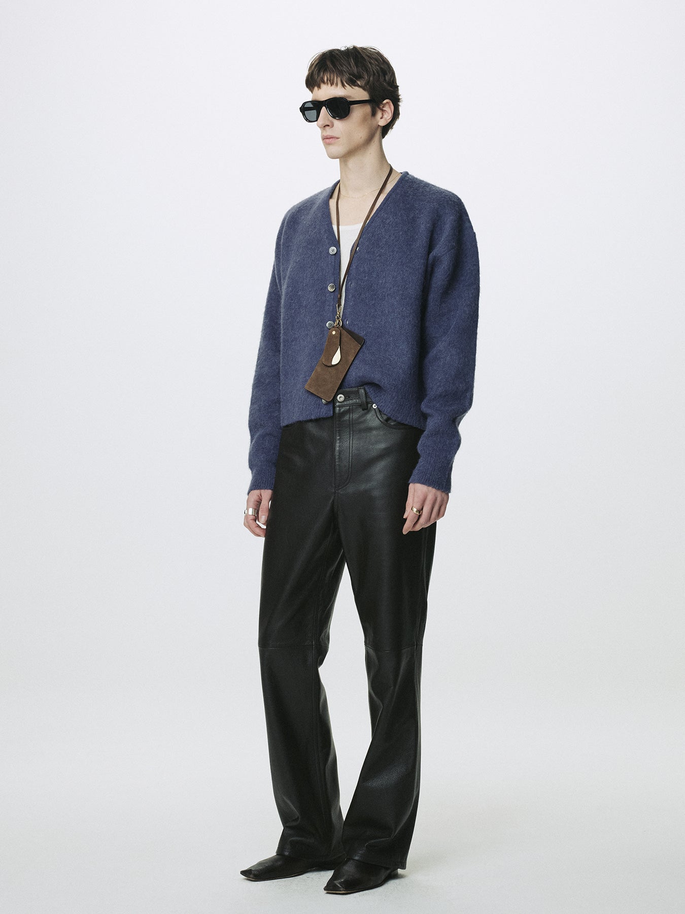 Tonywack - Brushed Alpaca-Blend Cardigan (Purple Blue) product image 2 | TRAB K-Fashion Australia
