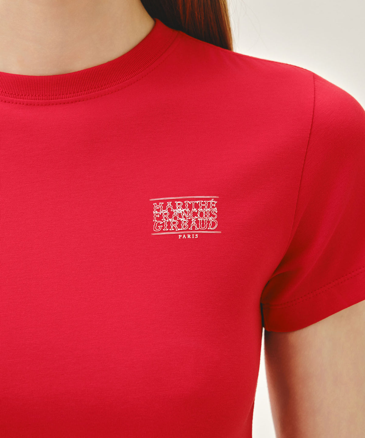 Marithe & Francois Girbaud - Antique Classic Logo Slim Crop Tee (Red) product image 4 | TRAB K-Fashion Australia