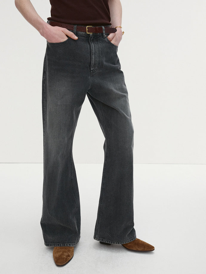 Tonywack - Loose Flared-Leg Denim Jeans (Washed Black) product image 4 | TRAB K-Fashion Australia