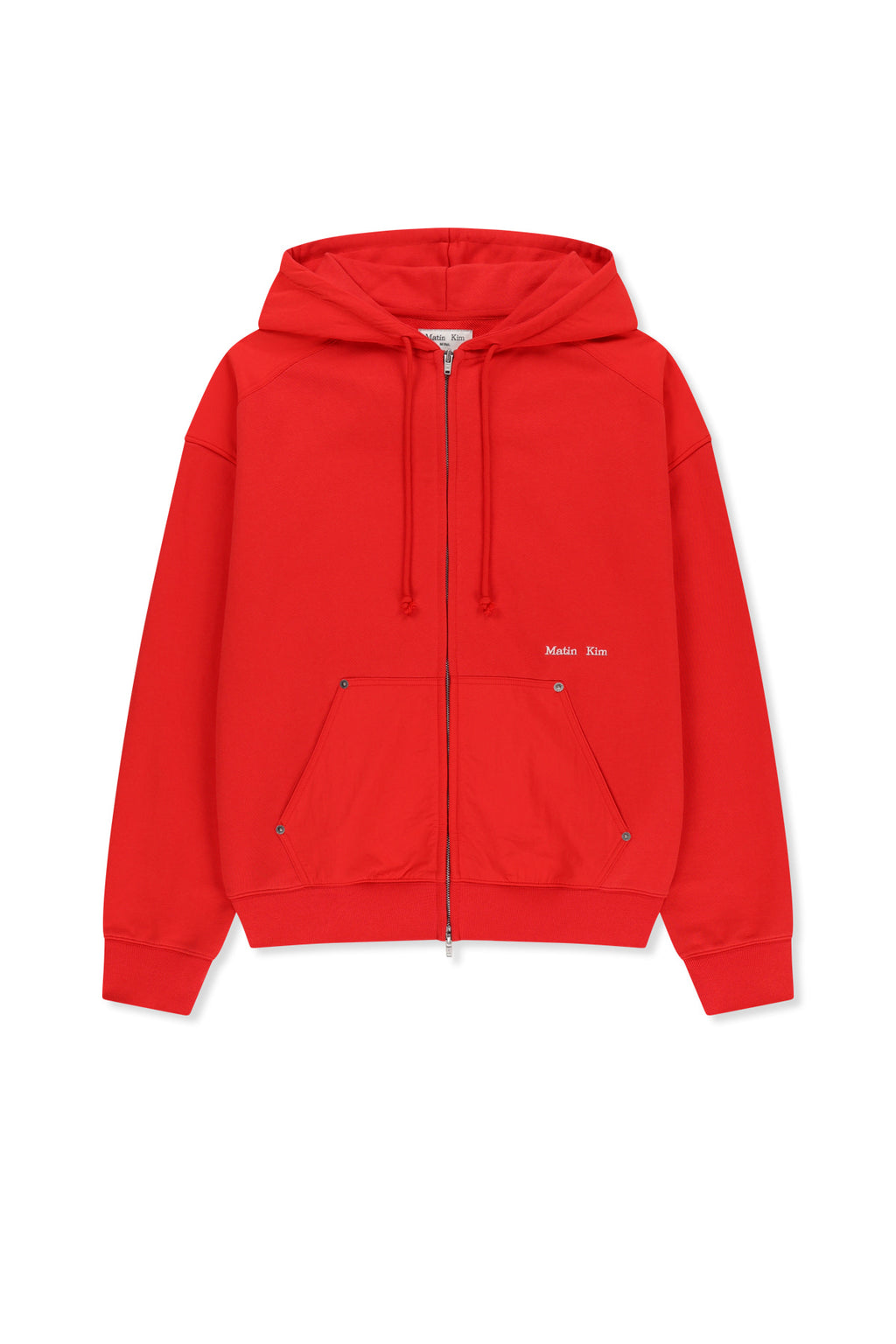 Matin Kim - Color Block Hoody Zip Up (Red) product image 1 | TRAB K-Fashion Australia