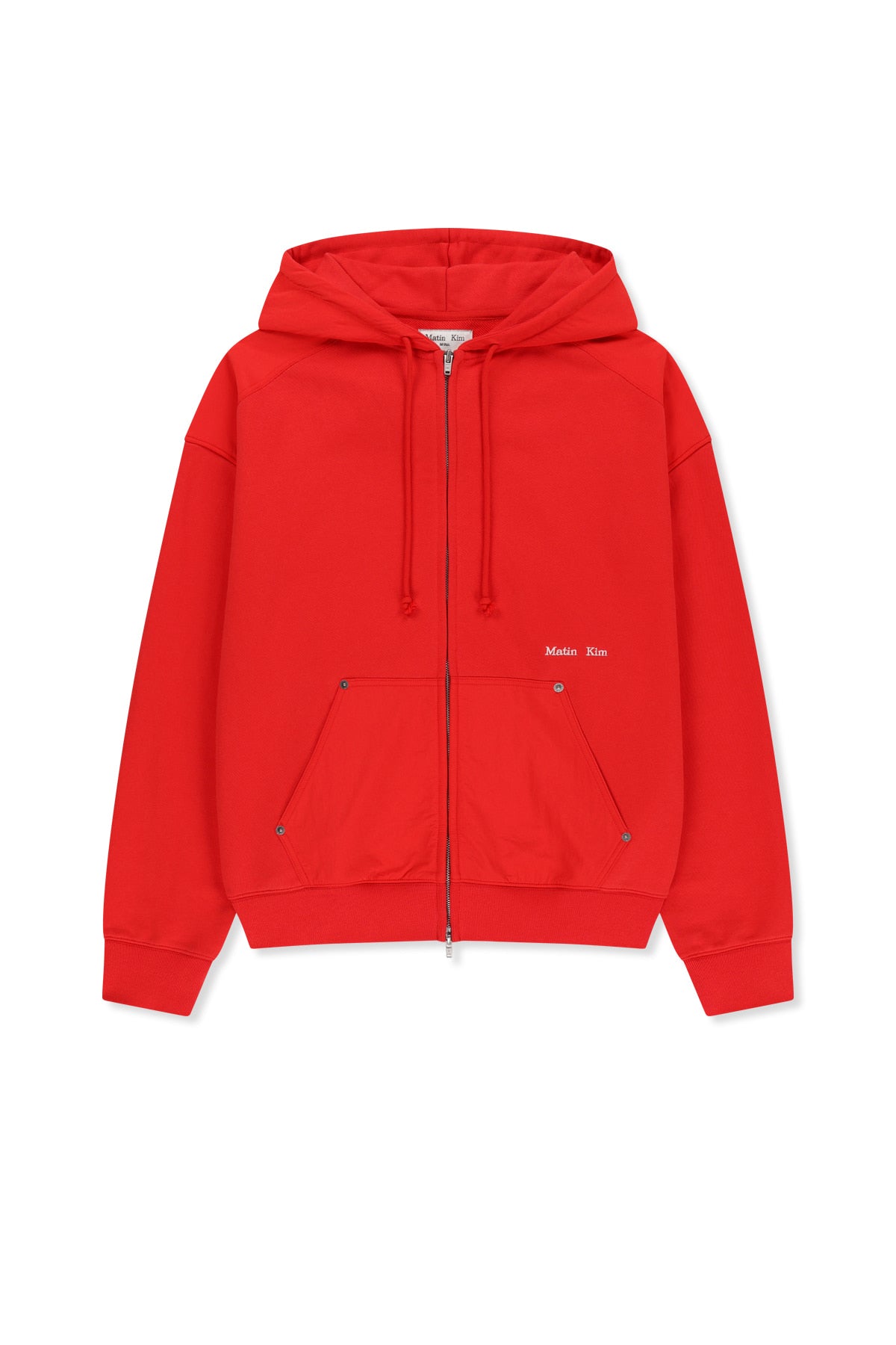 Matin Kim - Color Block Hoody Zip Up (Red) product image 1 | TRAB K-Fashion Australia
