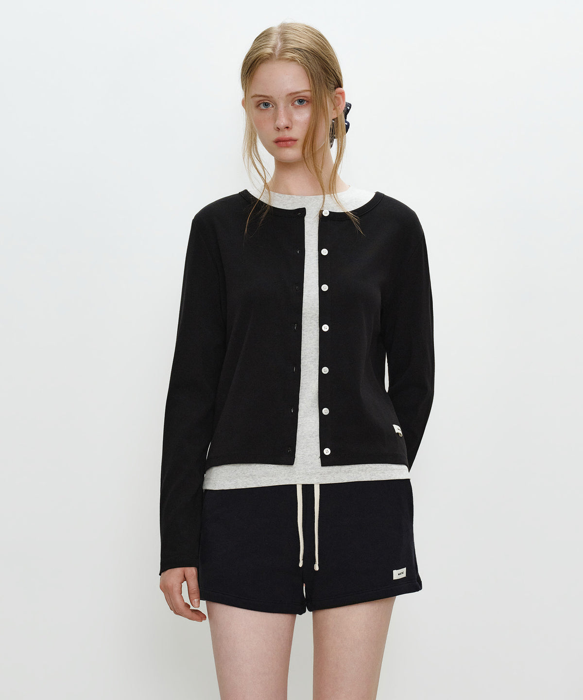 Marithe & Francois Girbaud - Basic Cotton Cardigan (Black) product image 1 | TRAB K-Fashion Australia