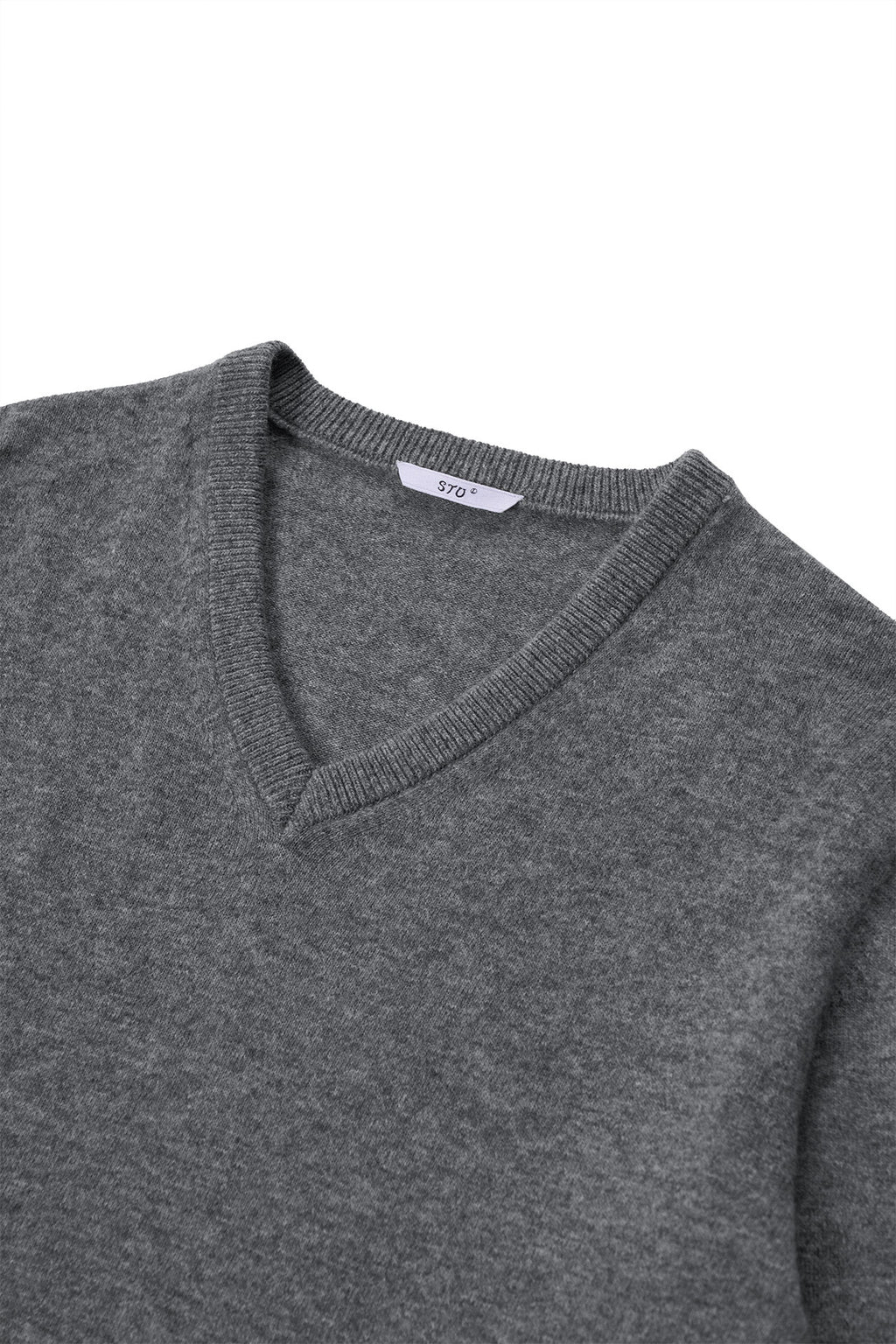 STU - Pin Tuck V-neck Knit (Grey) product image 19 | TRAB K-Fashion Australia