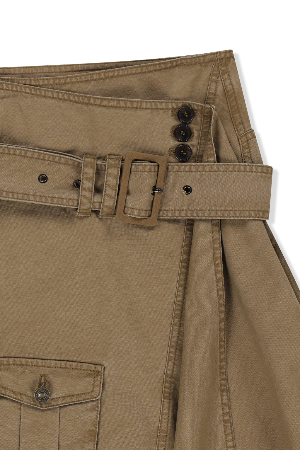 Matin Kim - Belted Layered Mini Skirt (Beige) product image 3 | TRAB K-Fashion Australia