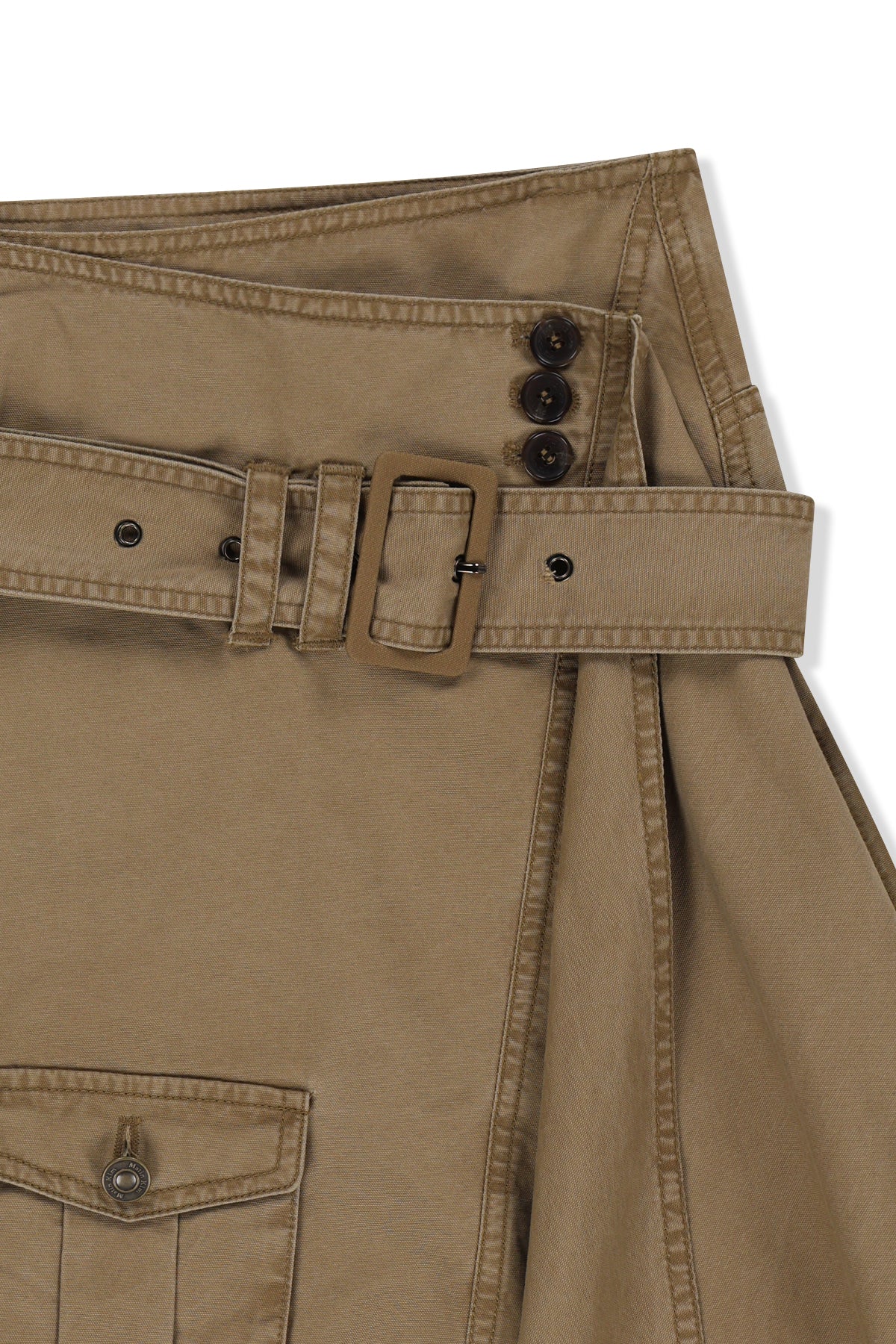 Matin Kim - Belted Layered Mini Skirt (Beige) product image 3 | TRAB K-Fashion Australia