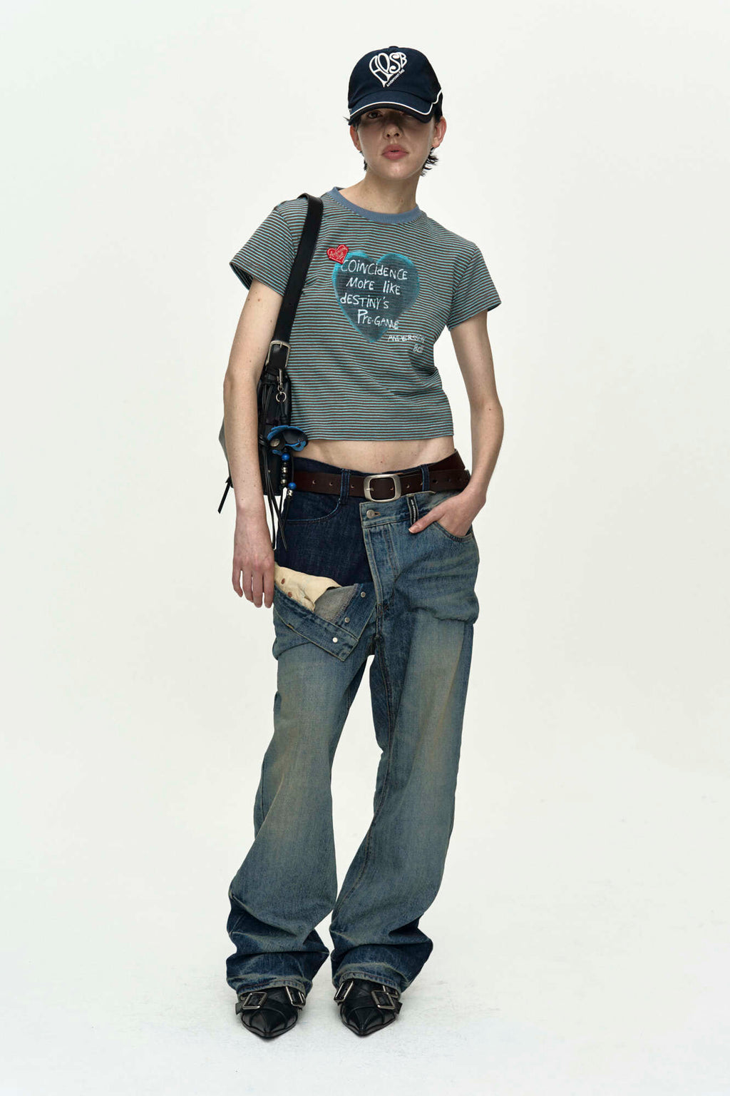 Andersson Bell - (essential) Heart Message Stripe T-Shirt (Essential) product image 2 | TRAB K-Fashion Australia