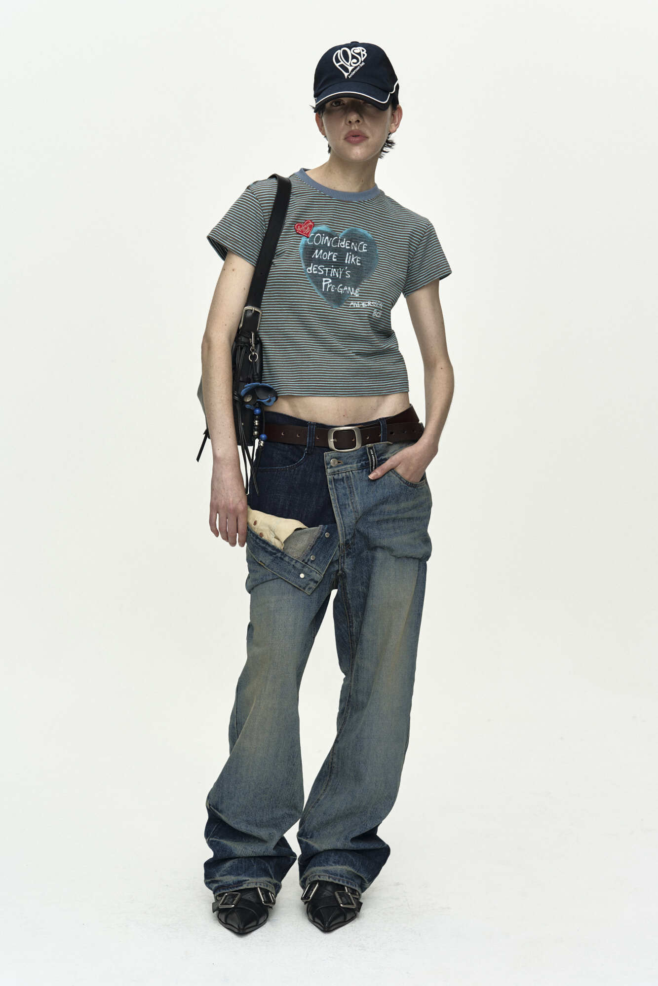 Andersson Bell - (essential) Heart Message Stripe T-Shirt (Essential) product image 2 | TRAB K-Fashion Australia
