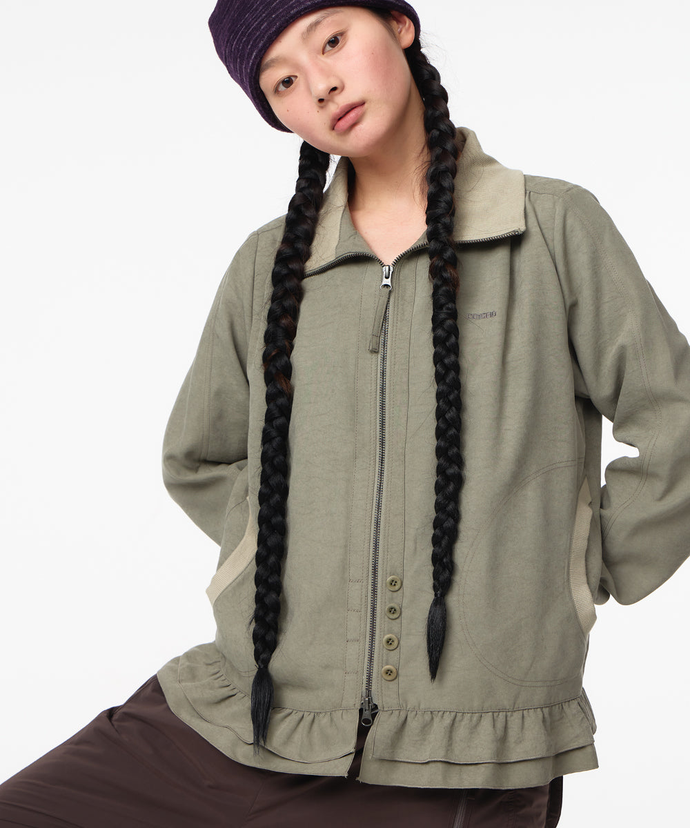 Coyseio - Tone-Mix Shirring Hem Jacket (Light Green) product image 2 | TRAB K-Fashion Australia