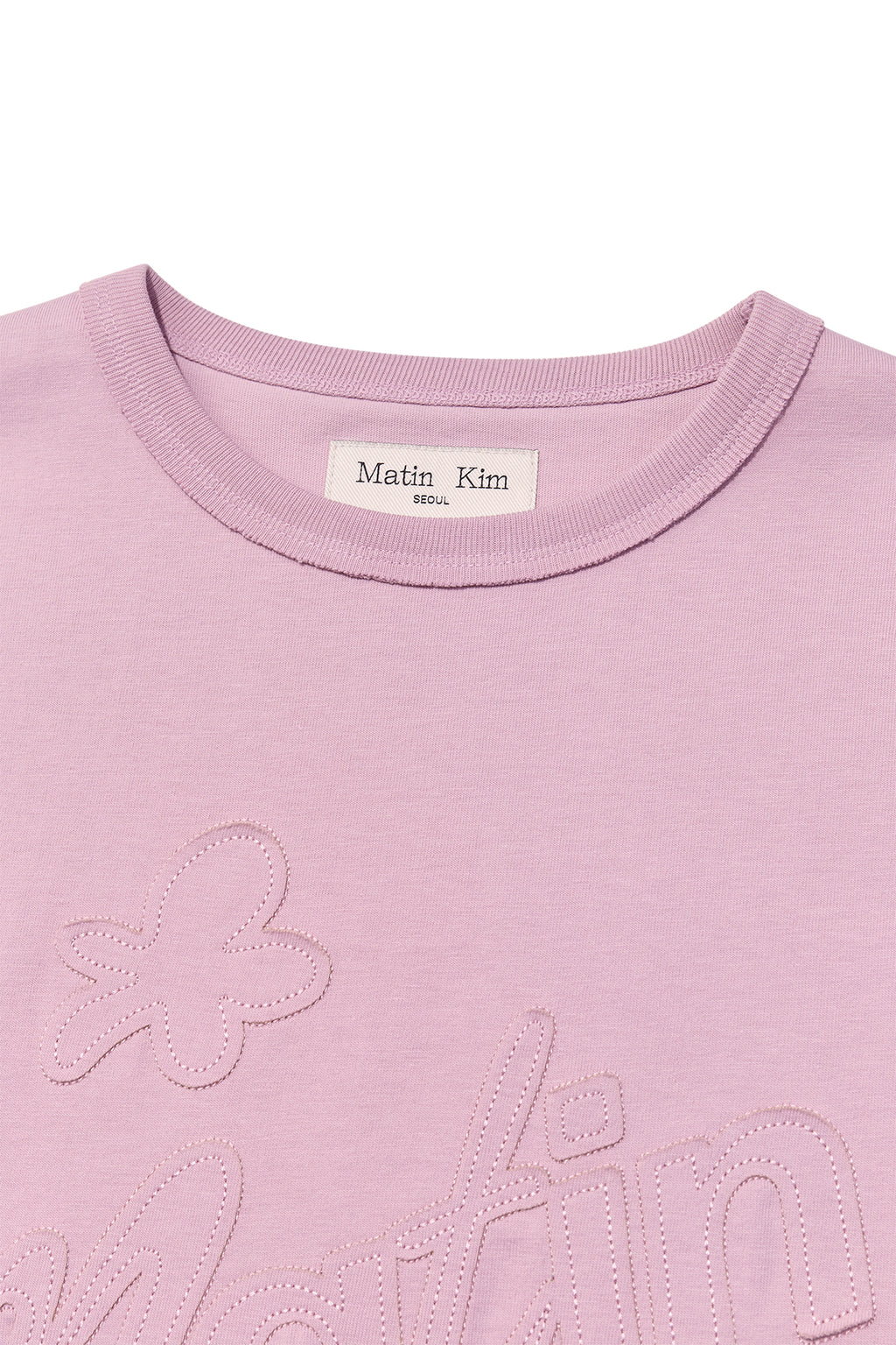 Matin Kim - Flower Applique Logo Top (Light Pink) product image 3 | TRAB K-Fashion Australia