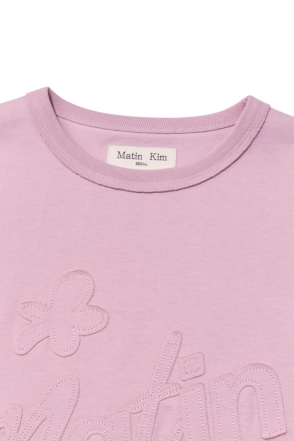 Matin Kim - Flower Applique Logo Top (Light Pink) product image 3 | TRAB K-Fashion Australia