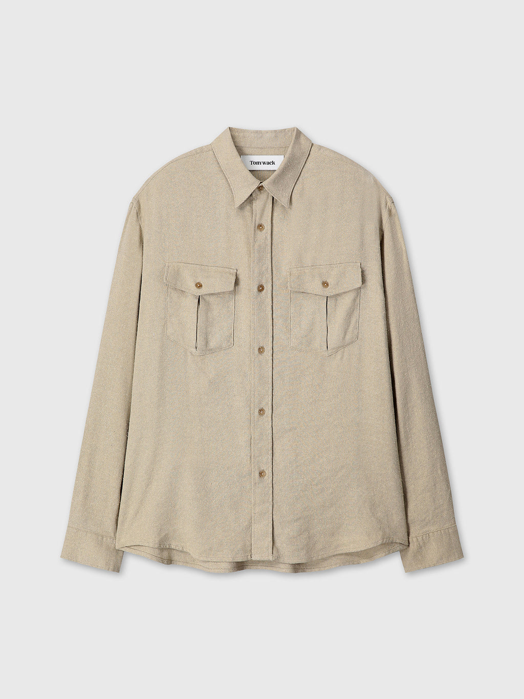 Tonywack - Brushed Silk Linen Utility Shirt (Sand) product image 9 | TRAB K-Fashion Australia