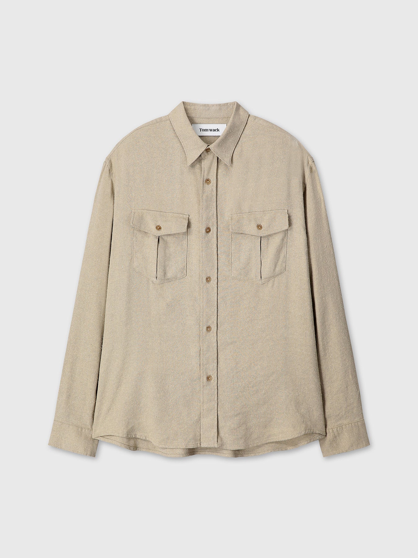 Tonywack - Brushed Silk Linen Utility Shirt (Sand) product image 9 | TRAB K-Fashion Australia