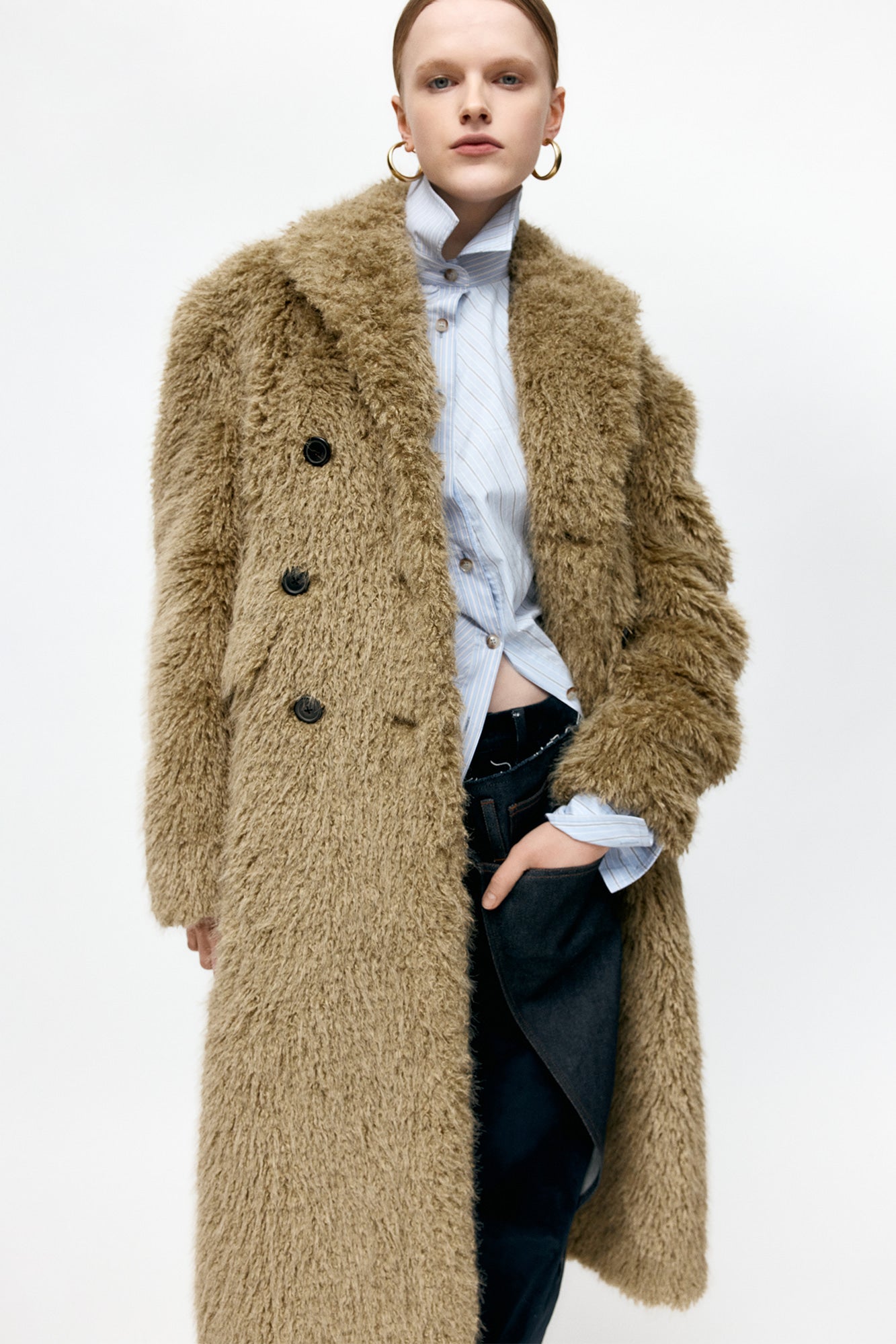 Andersson Bell - Fields Fur Buttons Coat (Khaki) product image 6 | TRAB K-Fashion Australia