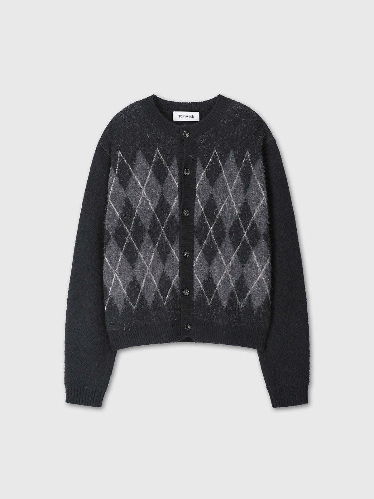 Tonywack - Brushed Argyle Cardigan (Black) product image 9 | TRAB K-Fashion Australia