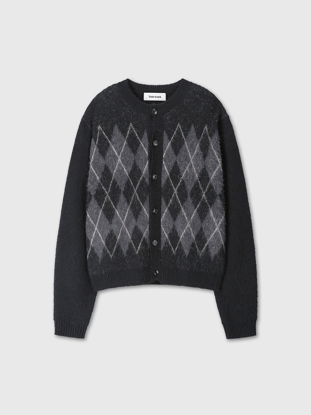 Tonywack - Brushed Argyle Cardigan (Black) product image 7 | TRAB K-Fashion Australia