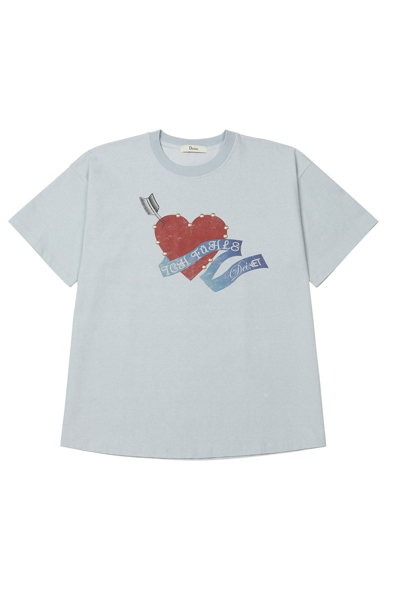 Deinet - Stud Heart T-Shirt (Ice Blue) product image 11 | TRAB K-Fashion Australia
