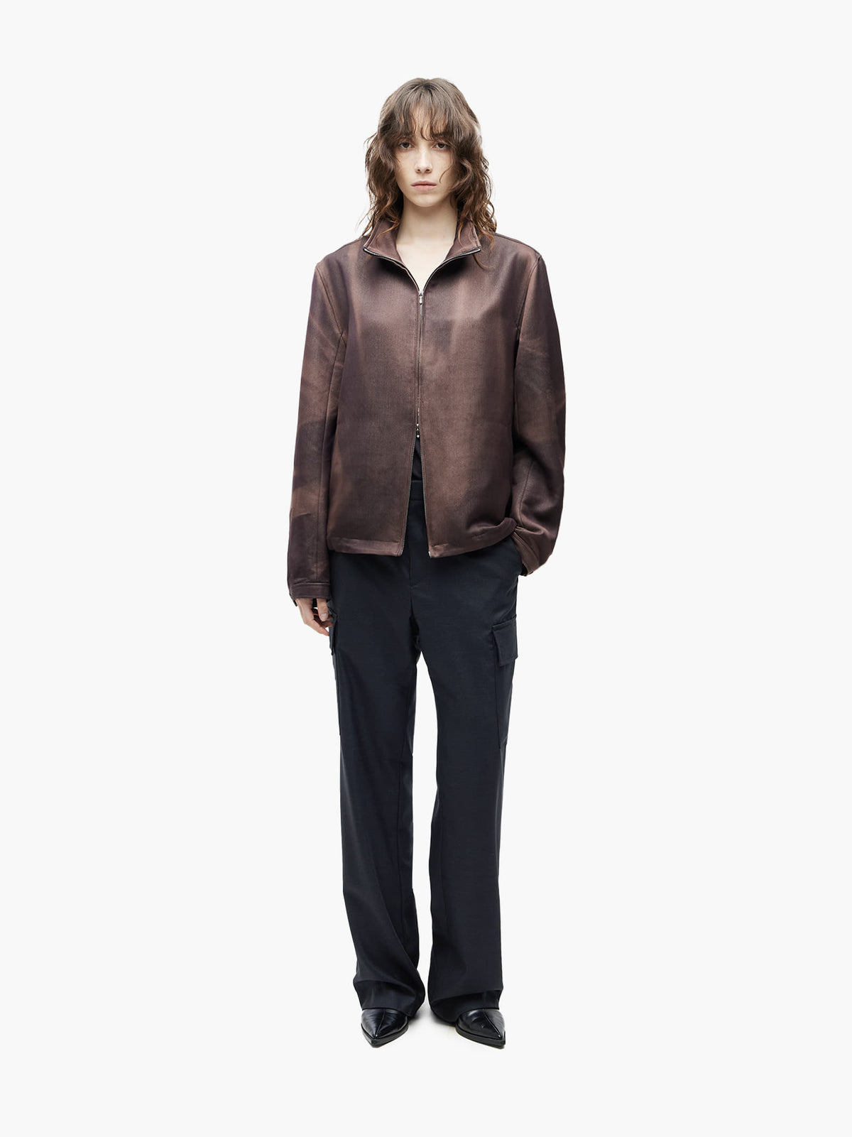 Jiyong Kim - Sun-Bleached Zip-Up Jacket (Brown) product image 3 | TRAB K-Fashion Australia