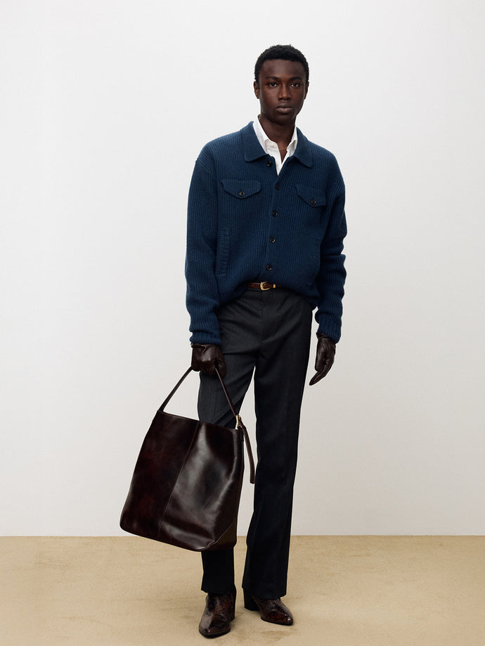 Tonywack - Wool And Cotton Knitted Trucker (Navy Blue) product image 3 | TRAB K-Fashion Australia