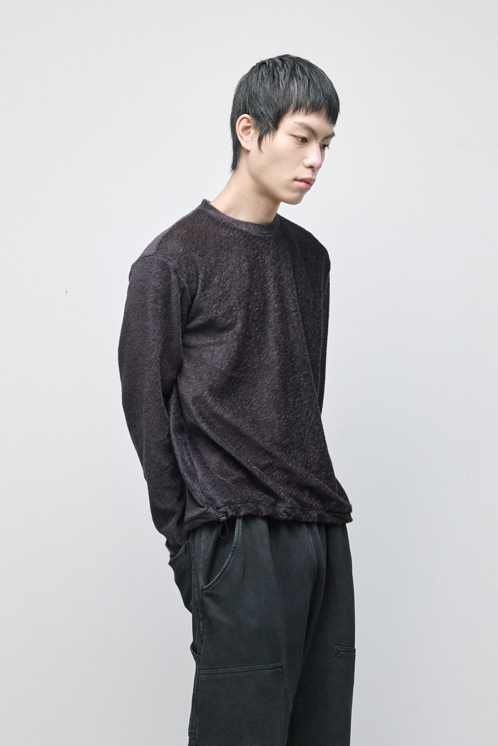 Hatchingroom - Fuzzy Mesh Tee (Charcoal) product image 11 | TRAB K-Fashion Australia