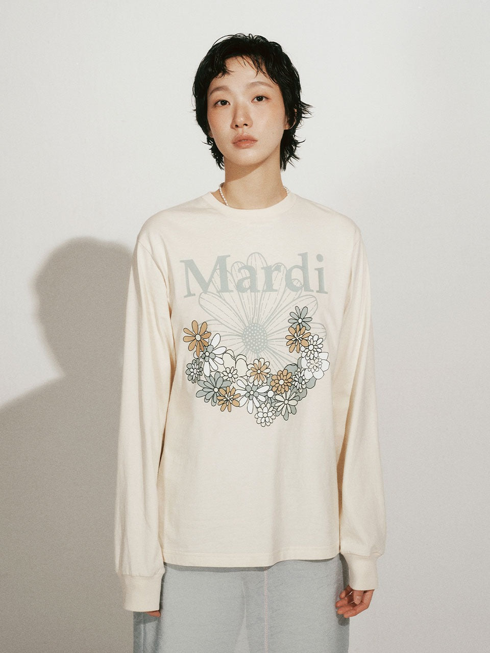 Mardi Mercredi - Tshirt Long Sleeve Flowermardi Jardin (Butter Mossgreen) product image 1 | TRAB K-Fashion Australia