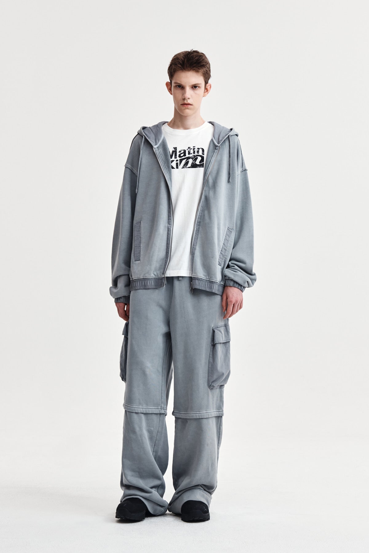 Matin Kim - [Pre-Order – Ships November 5] Pigment Dyed Cargo Pants (Light Grey) product image 10 | TRAB K-Fashion Australia
