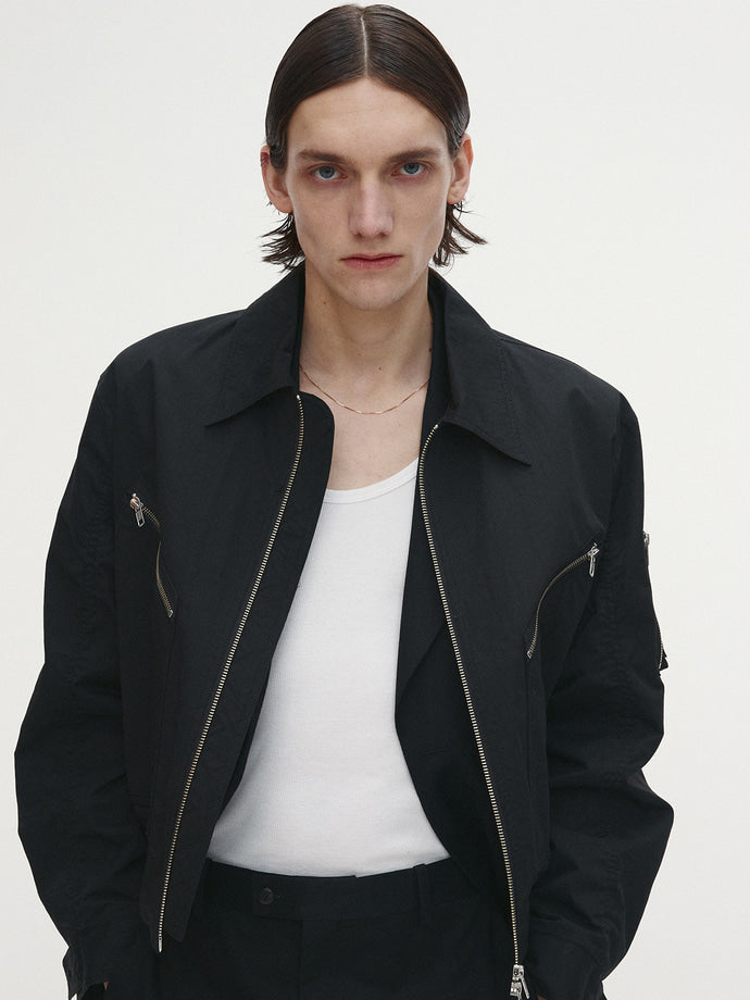Tonywack - Light Cotton Nylon Bomber Jacket (Black) product image 2 | TRAB K-Fashion Australia
