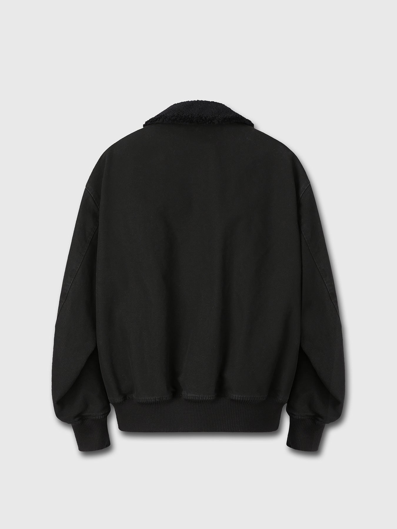 Tonywack - Washed Cotton Shearling Trim Bomber (Black) product image 9 | TRAB K-Fashion Australia