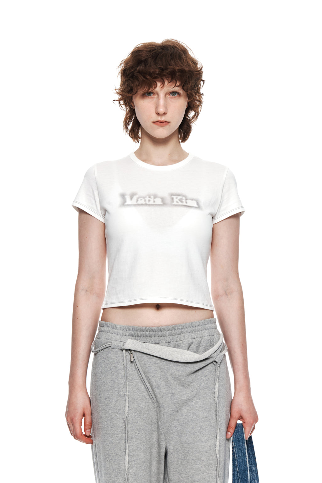 Matin Kim - Matin Shade Logo Crop Top (White) product image 5 | TRAB K-Fashion Australia