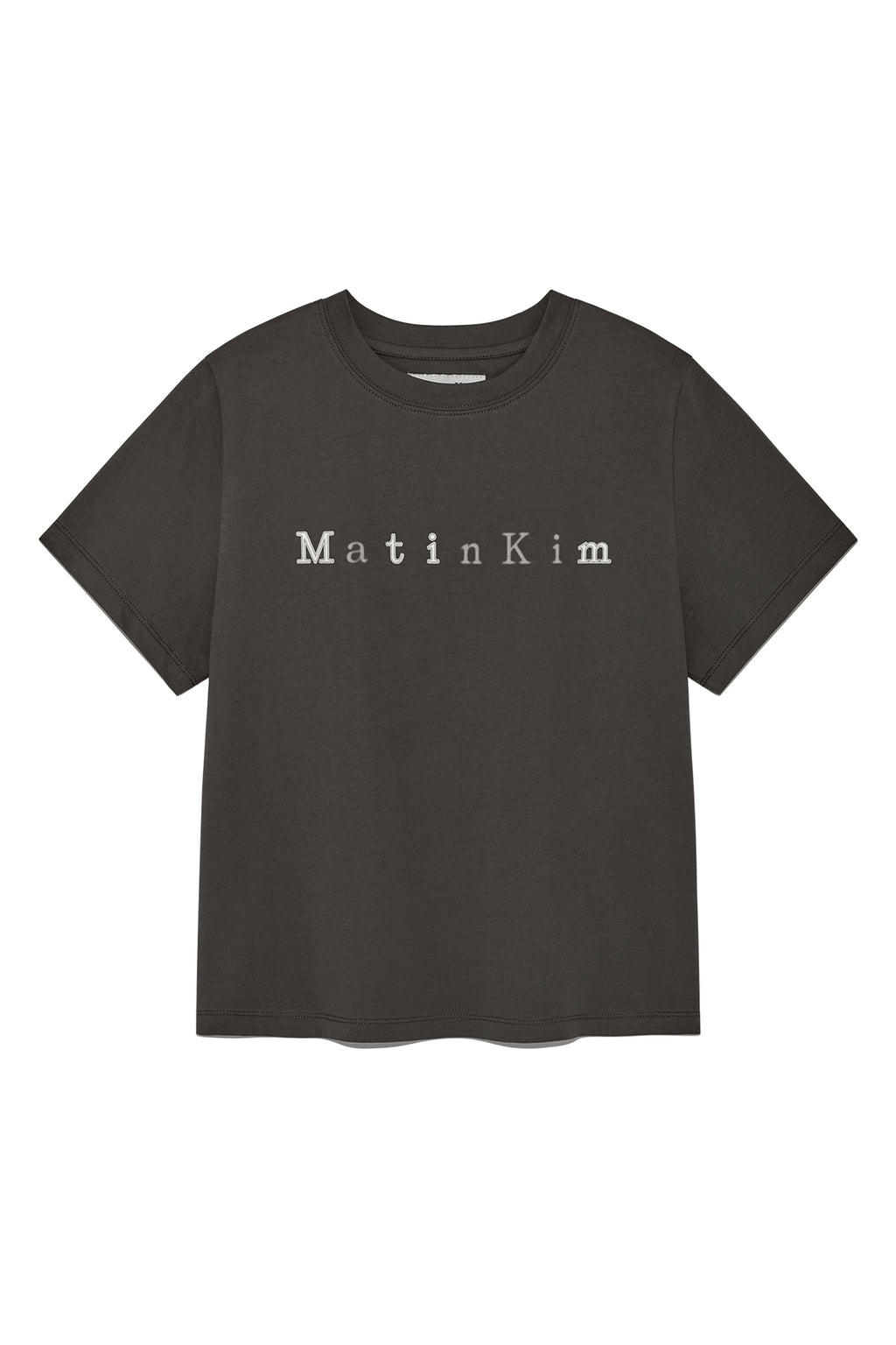Matin Kim - Sticker Graphic Logo Top (Charcoal) product image 1 | TRAB K-Fashion Australia