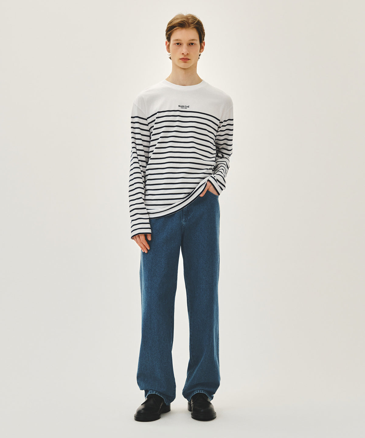 Marithe & Francois Girbaud - Block Stripe Long Sleeve Tee (Navy) product image 5 | TRAB K-Fashion Australia