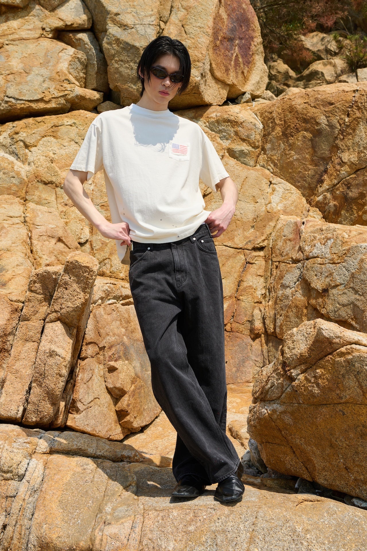 STU - Straight Paint Denim Pants (Grey) product image 1 | TRAB K-Fashion Australia