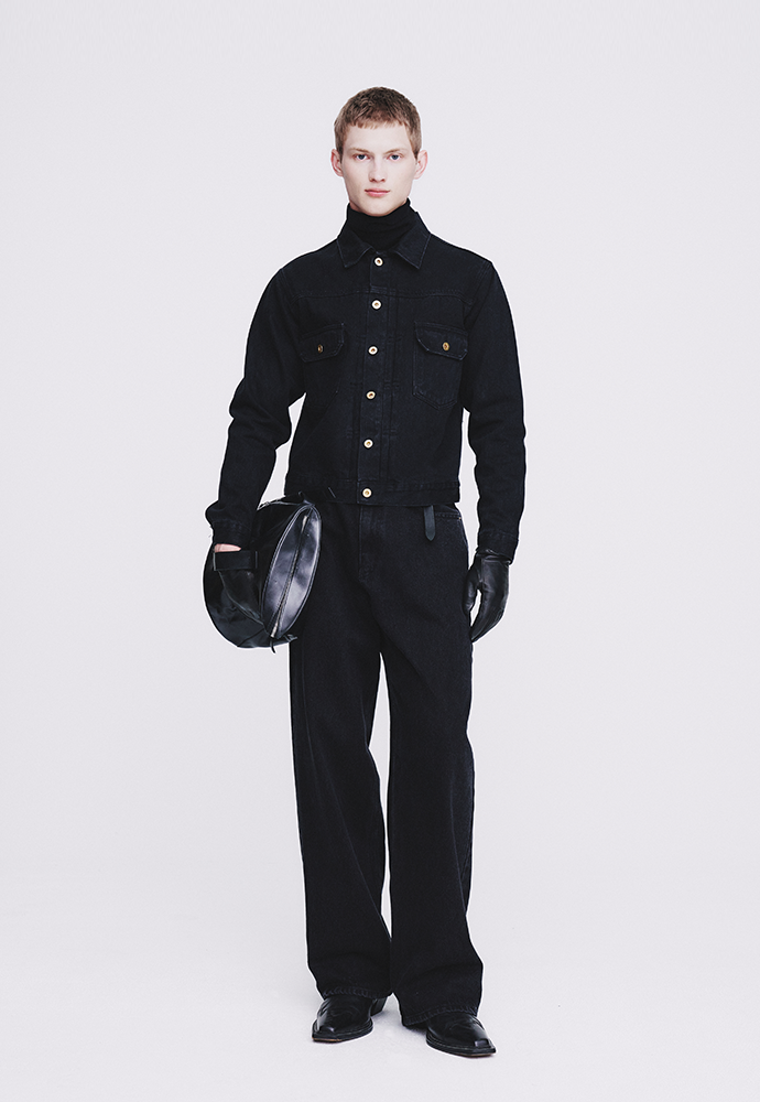 Tonywack - Type Ii Cropped Denim Jacket (Rinsed Black) product image 1 | TRAB K-Fashion Australia