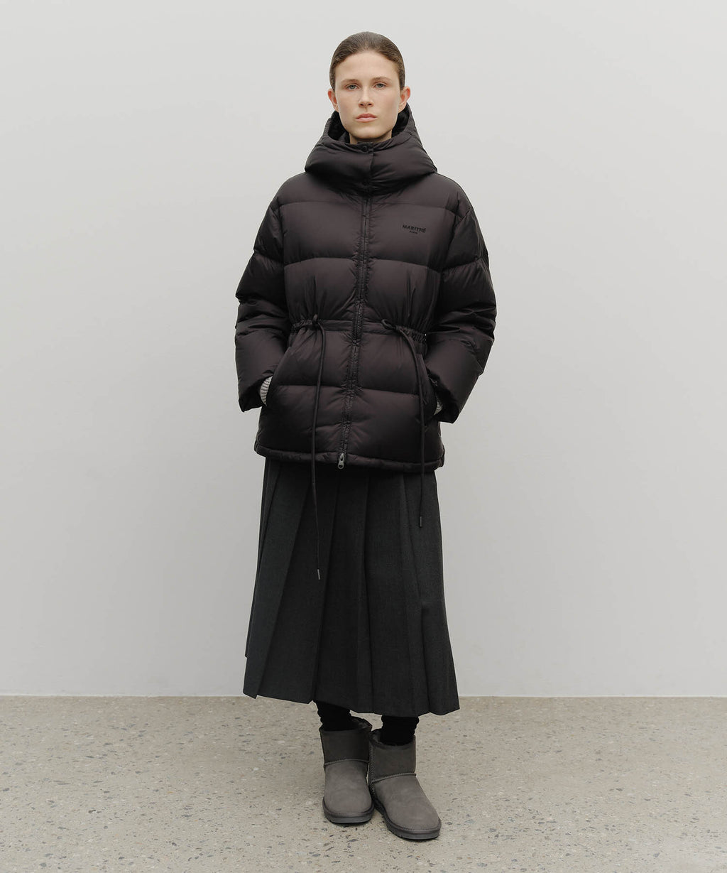 Marithe & Francois Girbaud - Waist String Mid Down Jacket (Black) product image 5 | TRAB K-Fashion Australia