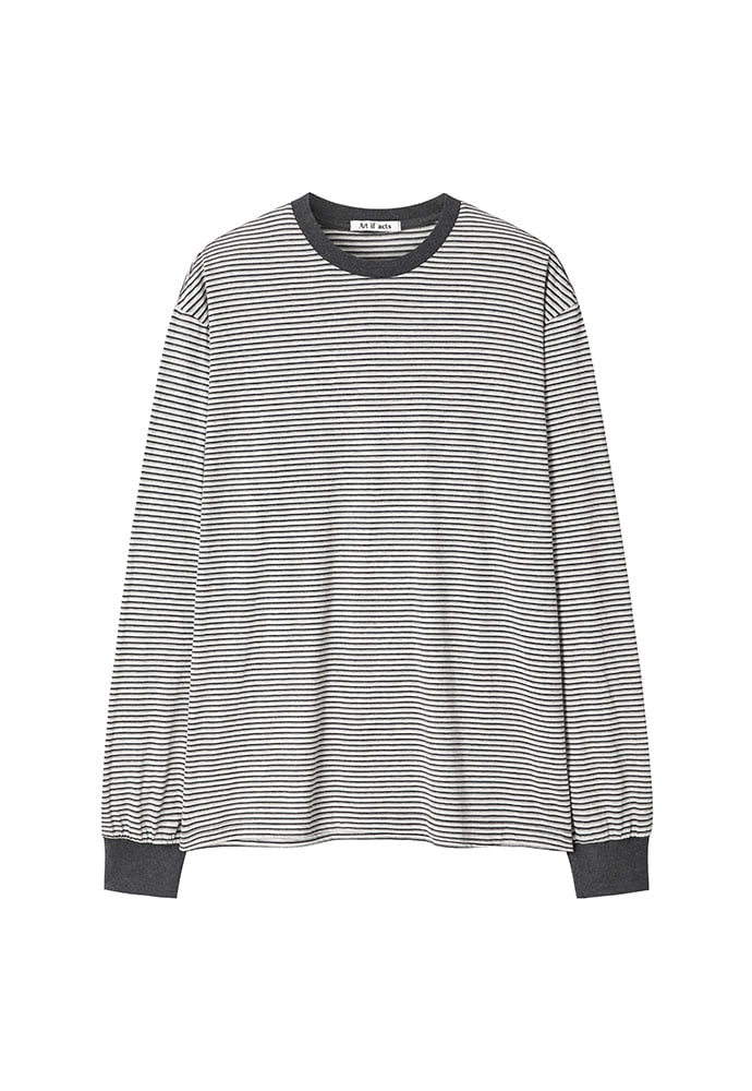 Art if acts - Washed Stripe Long Sleeve (Charcoal) product image 6 | TRAB K-Fashion Australia