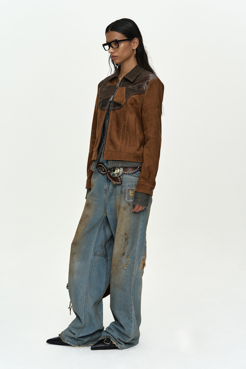 Andersson Bell - Harvey Leather Patchwork Jacket (Brown) product image 9 | TRAB K-Fashion Australia