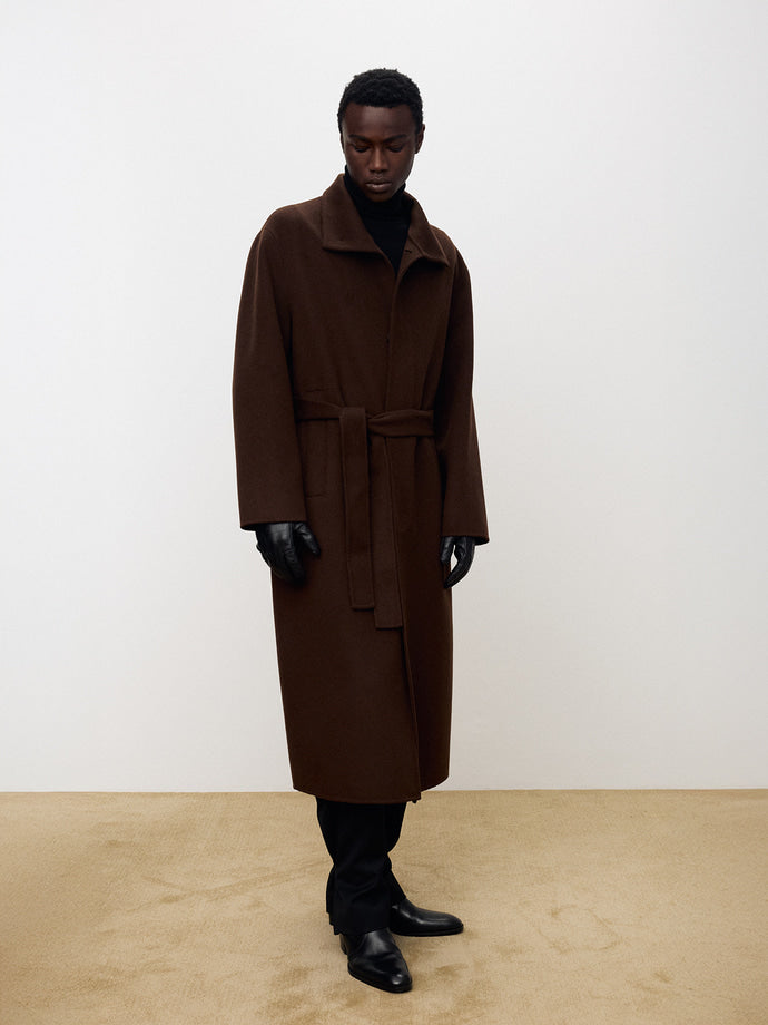 Tonywack - Hand-Made Wool Cashmere Stand-Collar Coat (Penny Brown) product image 5 | TRAB K-Fashion Australia