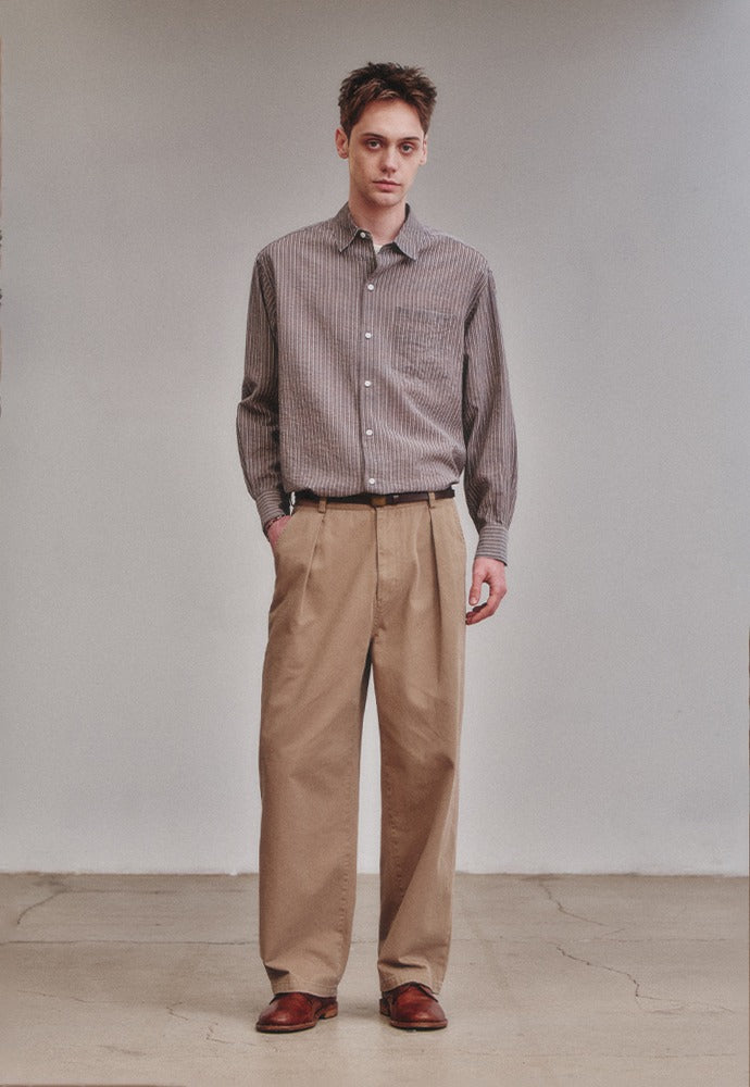 Art if acts - One Tuck Chino Pants (Beige) product image 1 | TRAB K-Fashion Australia