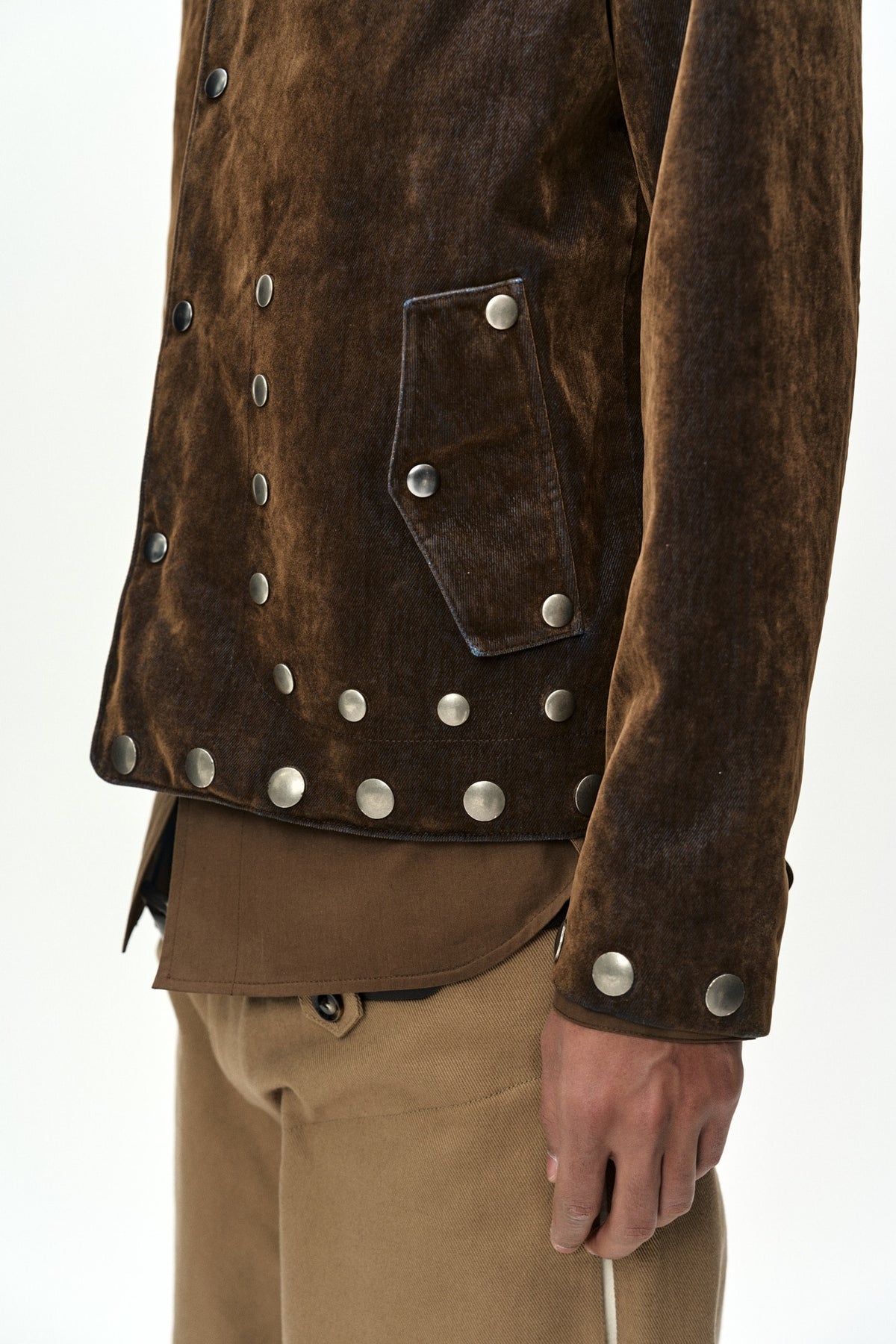 Andersson Bell - Georgia Flock Velvet Jacket (Brown) product image 8 | TRAB K-Fashion Australia