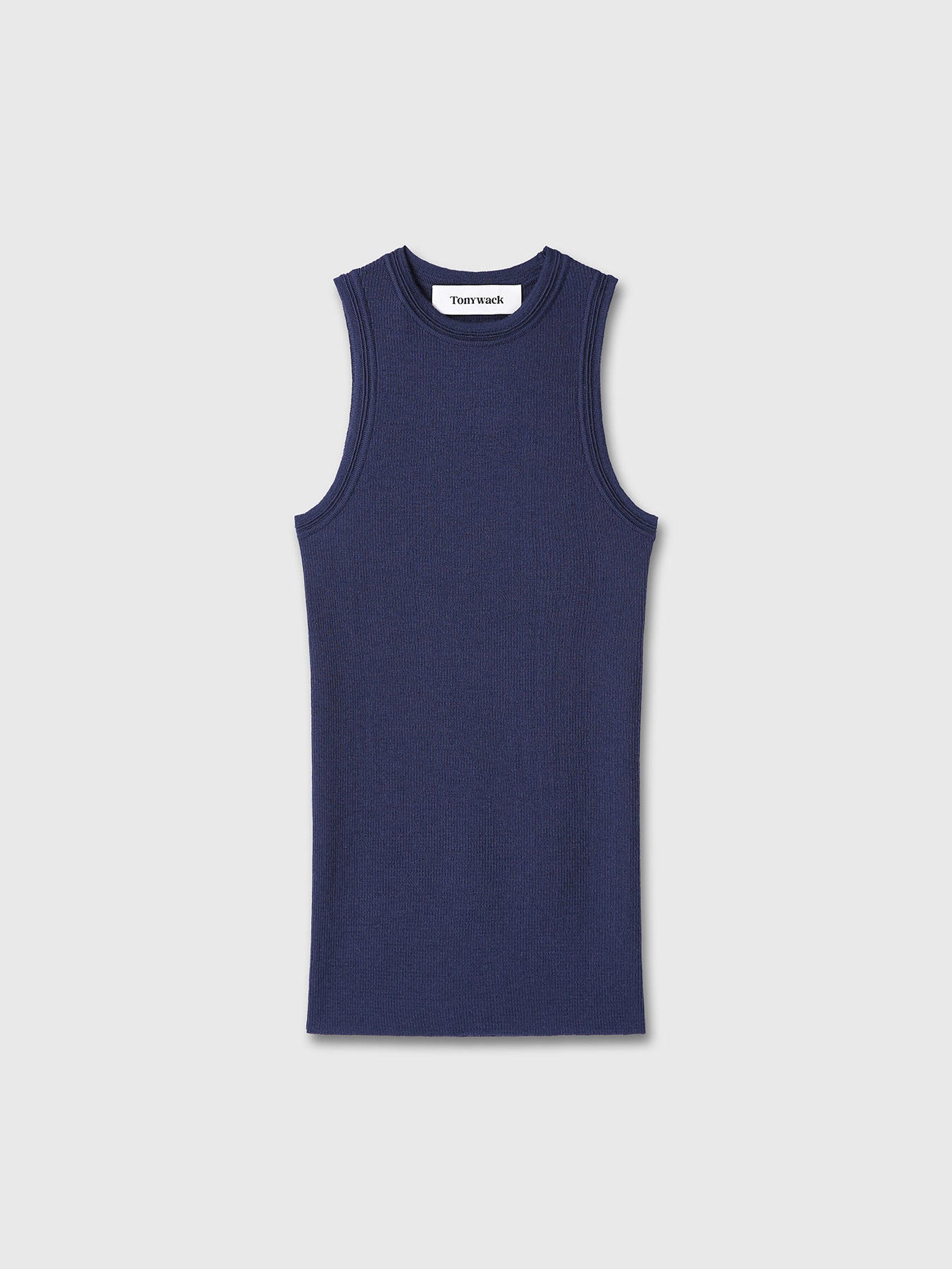 Tonywack - Wool Cashmere Ribbed Tank Top (Navy) product image 7 | TRAB K-Fashion Australia
