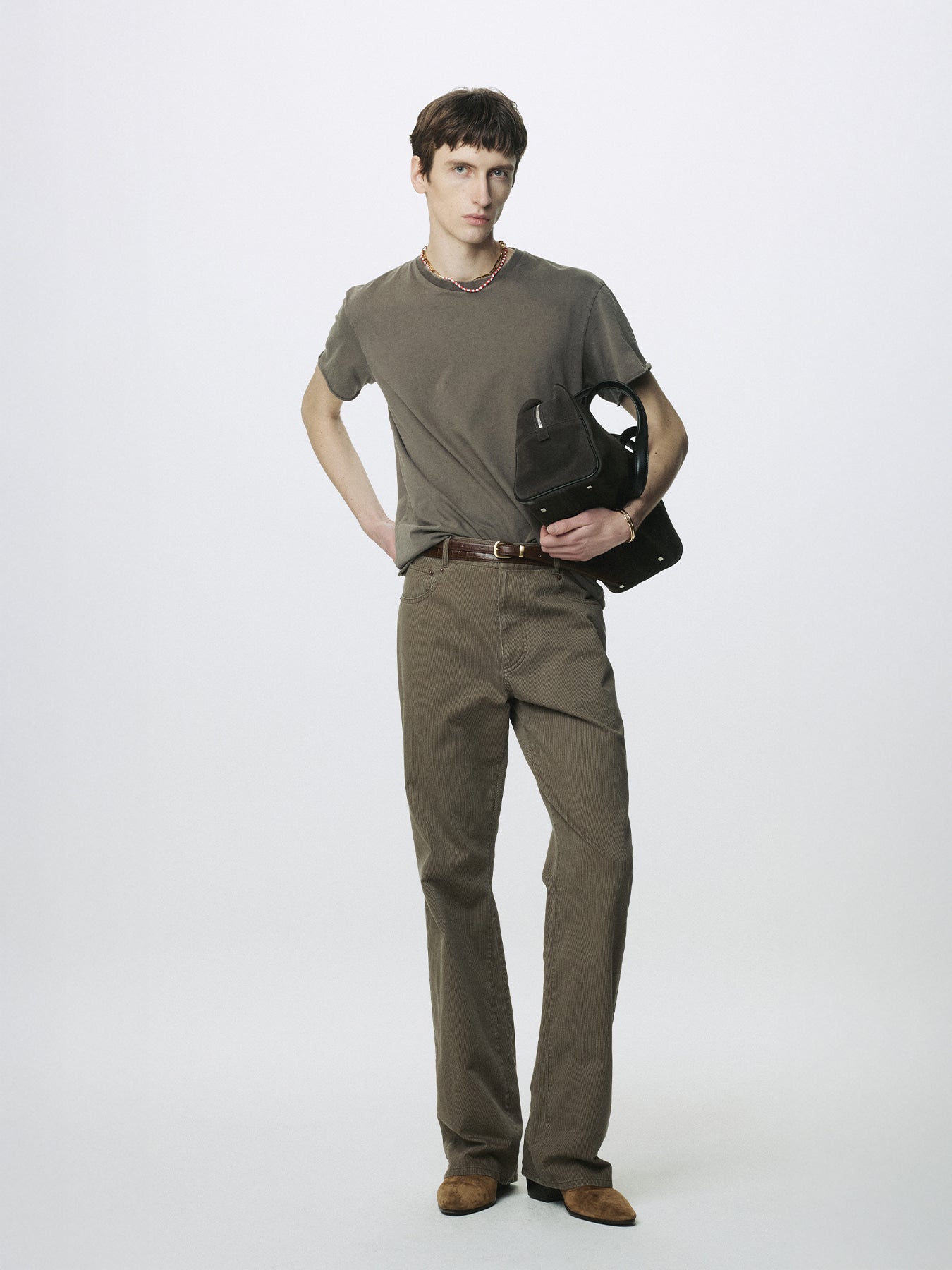 Tonywack - Washed Cord Cotton Flare Pants (Vintage Brown) product image 1 | TRAB K-Fashion Australia
