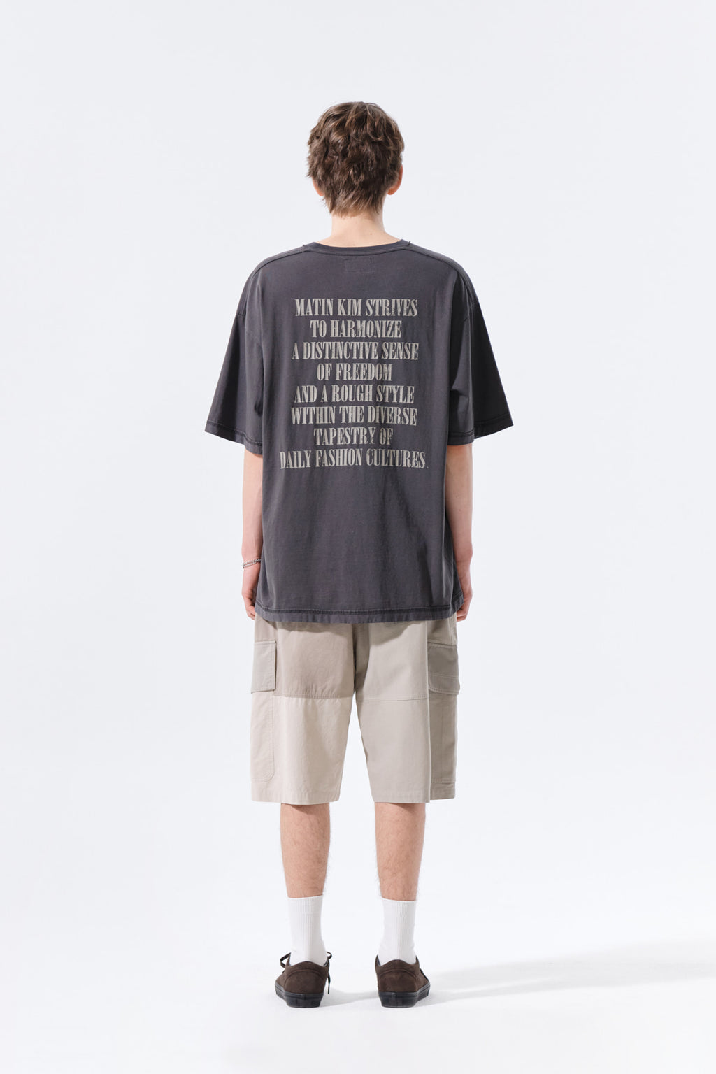 Matin Kim - Vintage Lettering Graffiti Top (Charcoal) product image 13 | TRAB K-Fashion Australia