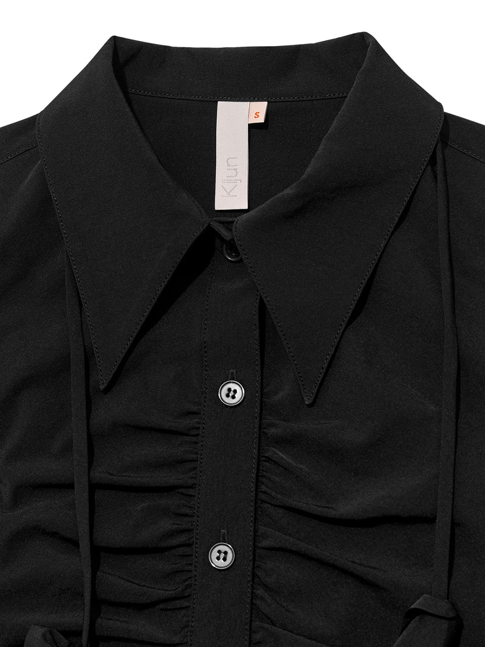 Kijun - Corsage Shirring Shirt (Black) product image 9 | TRAB K-Fashion Australia