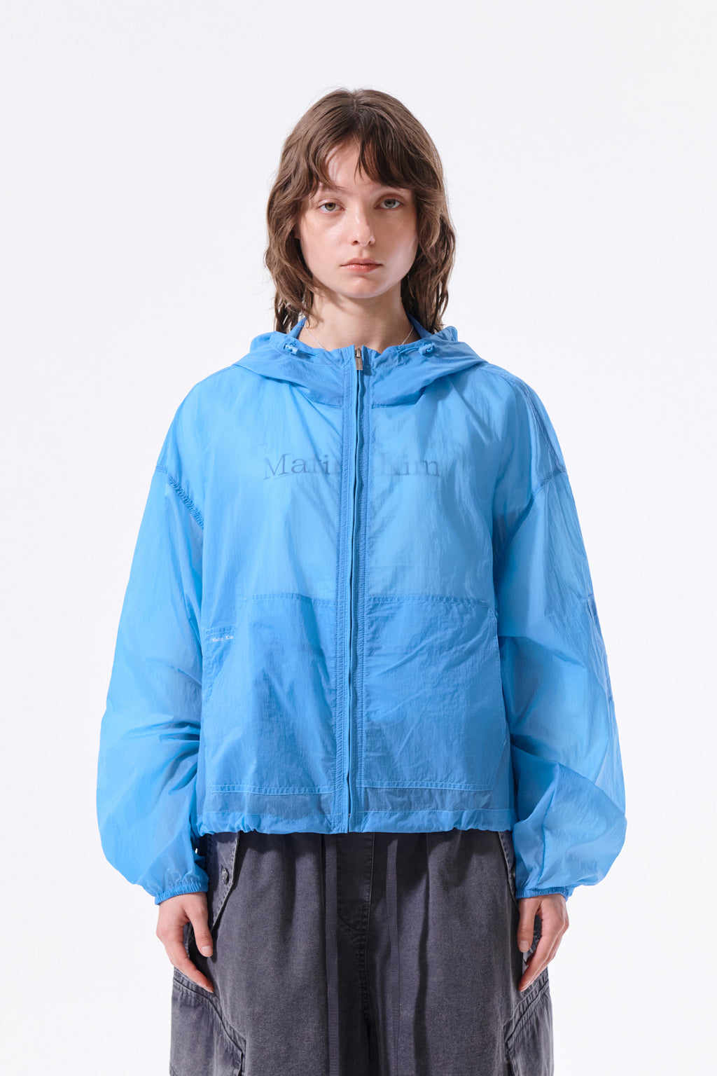 Matin Kim - Back Logo Hoody Windbreaker (Blue) product image 11 | TRAB K-Fashion Australia