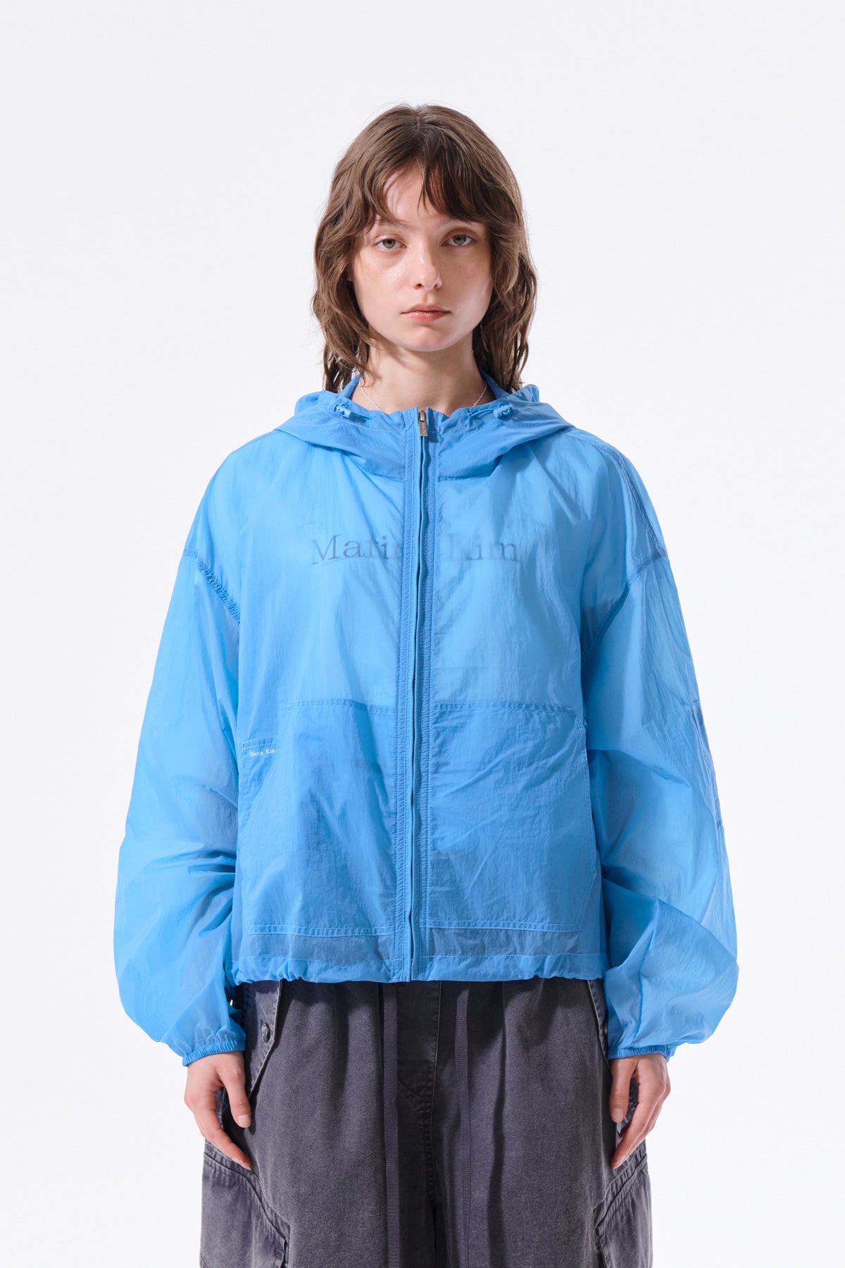 Matin Kim - Back Logo Hoody Windbreaker (Blue) product image 11 | TRAB K-Fashion Australia