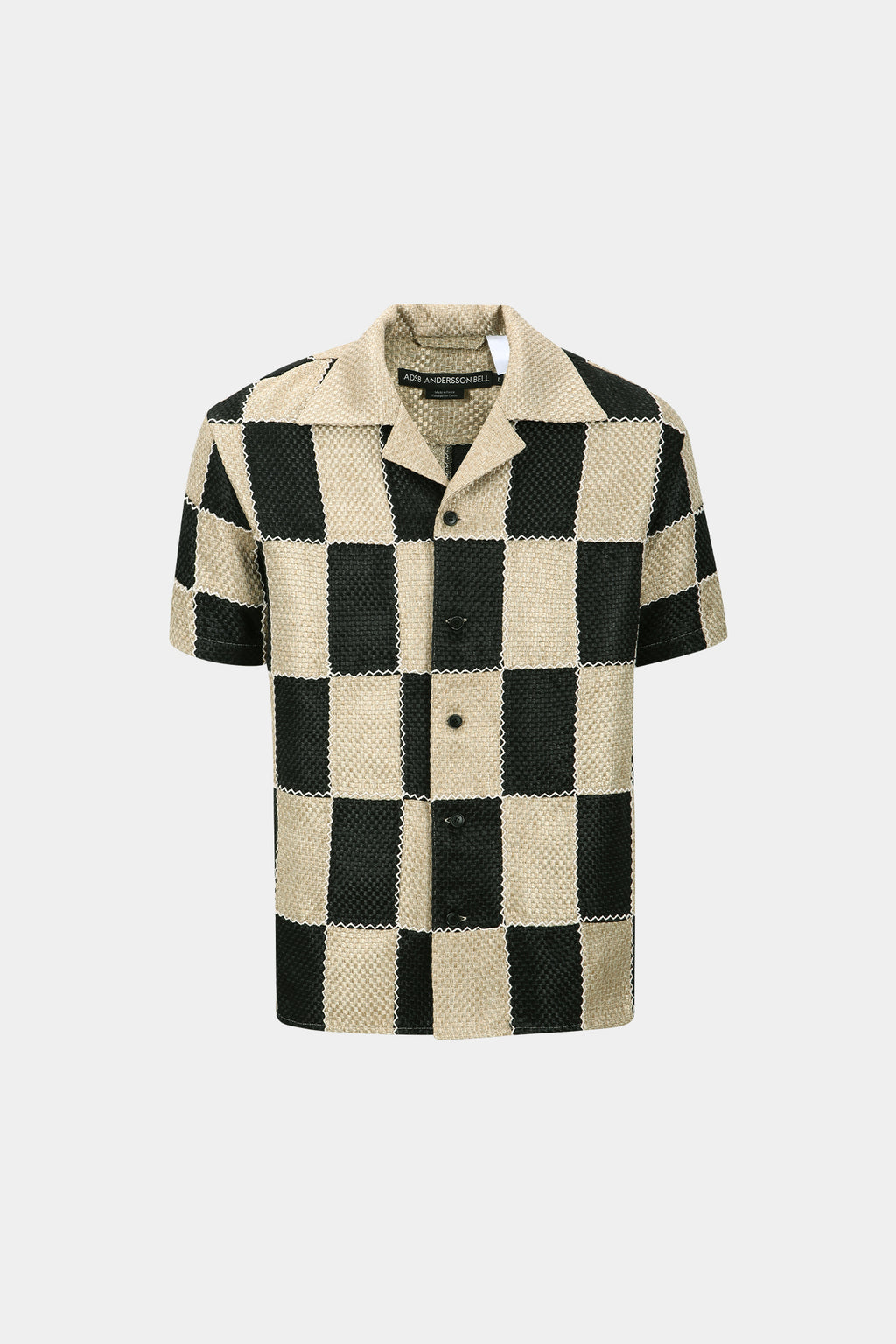 Andersson Bell - Patchwork Open Collar Shirts (Black/Beige) product image 11 | TRAB K-Fashion Australia