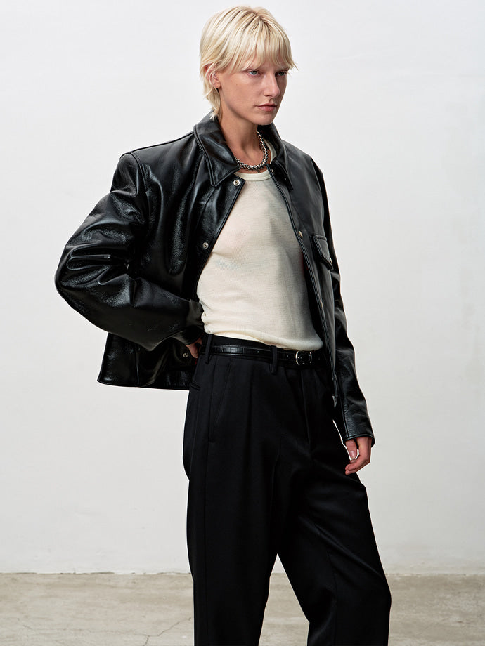Tonywack - Leather Biker Short Blouson (Black) product image 8 | TRAB K-Fashion Australia
