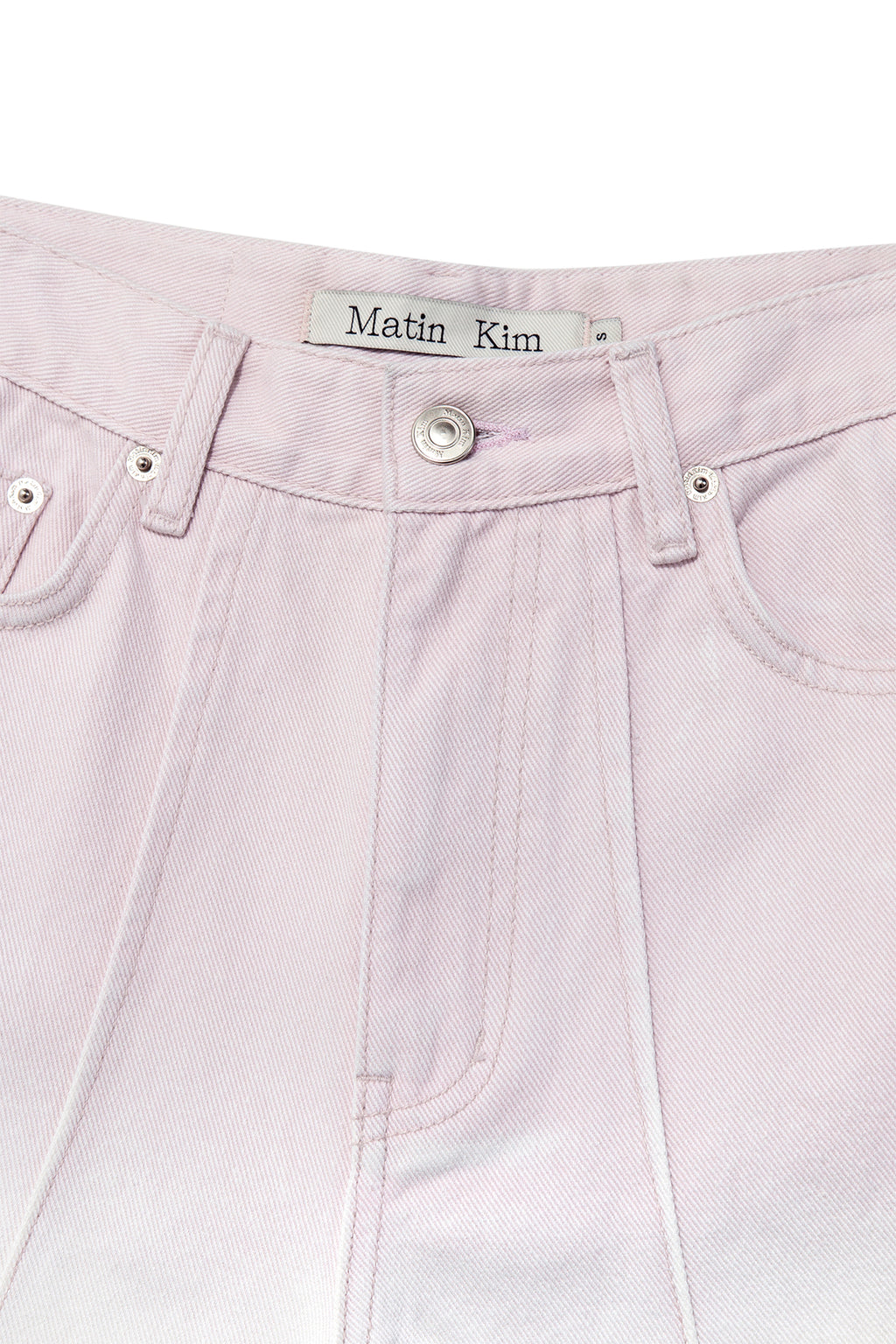 Matin Kim - Color Brush Bermuda Denim Cargo Pants (Light Pink) product image 3 | TRAB K-Fashion Australia