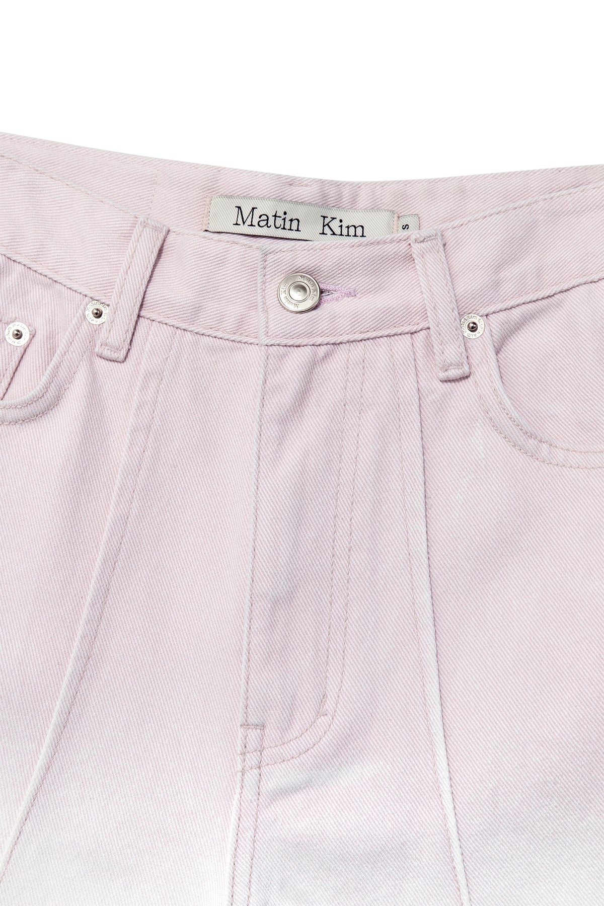 Matin Kim - Color Brush Bermuda Denim Cargo Pants (Light Pink) product image 3 | TRAB K-Fashion Australia